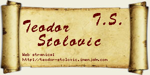 Teodor Stolović vizit kartica